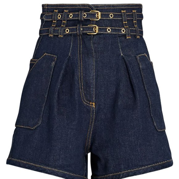 PHILOSOPHY DI LORENZO SERAFINI Double Belted Denim Shorts